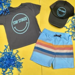VINTAGE STRIPE SWIM TRUNKS