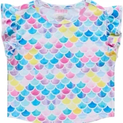 WATERCOLOR MERMAID RUFFLE TOP