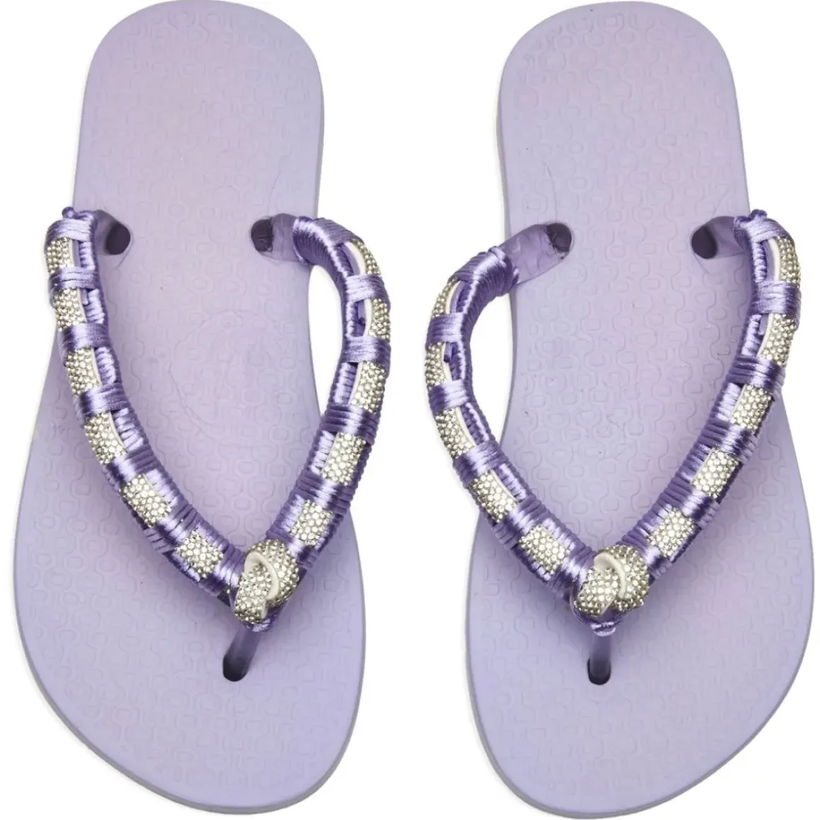WOVEN CRYSTAL FLIP FLOP SANDALS