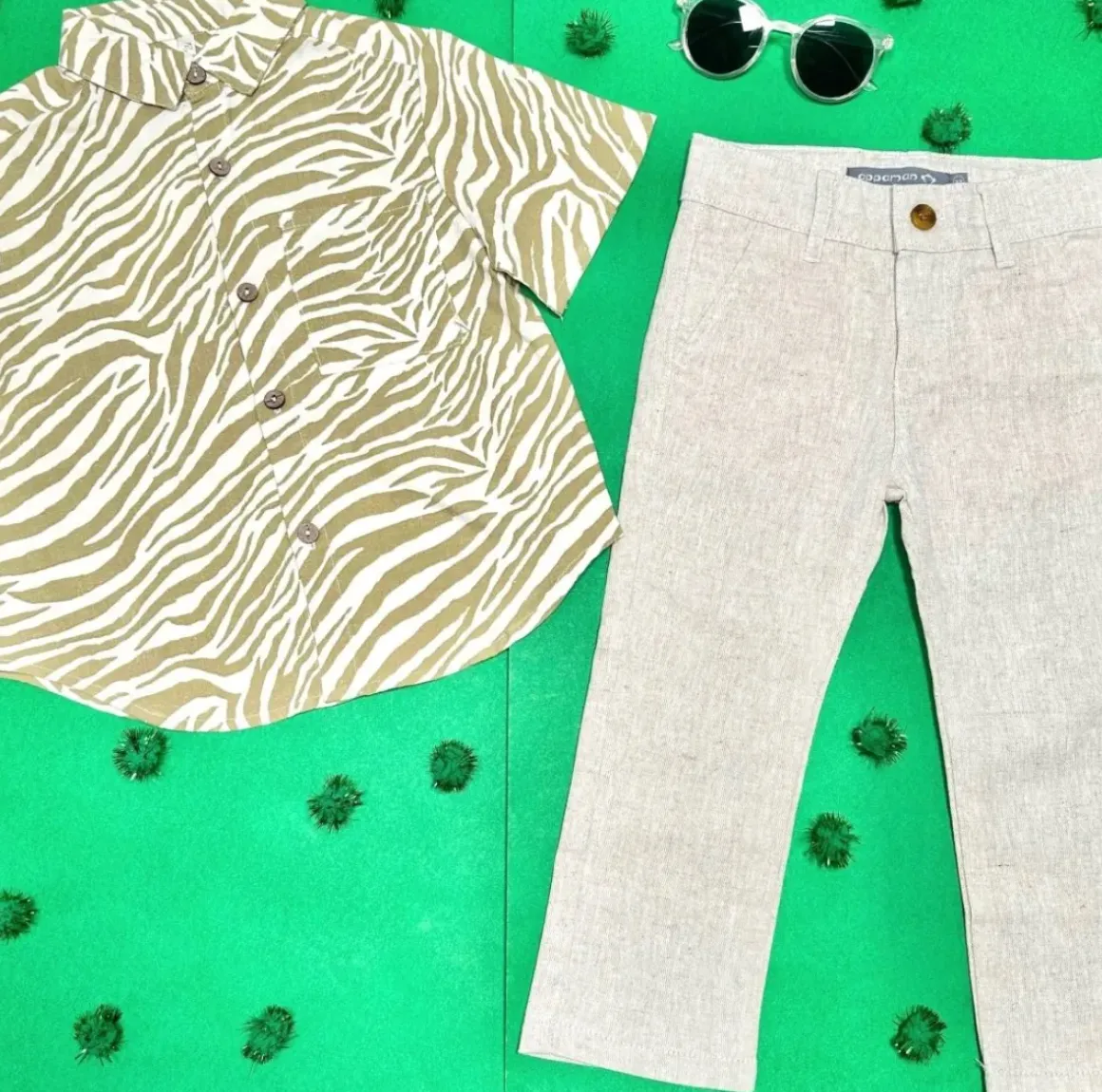 ZEBRA BUTTON DOWN TOP