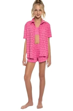 ZINA BUTTON DOWN TOP AND SHORTS SET
